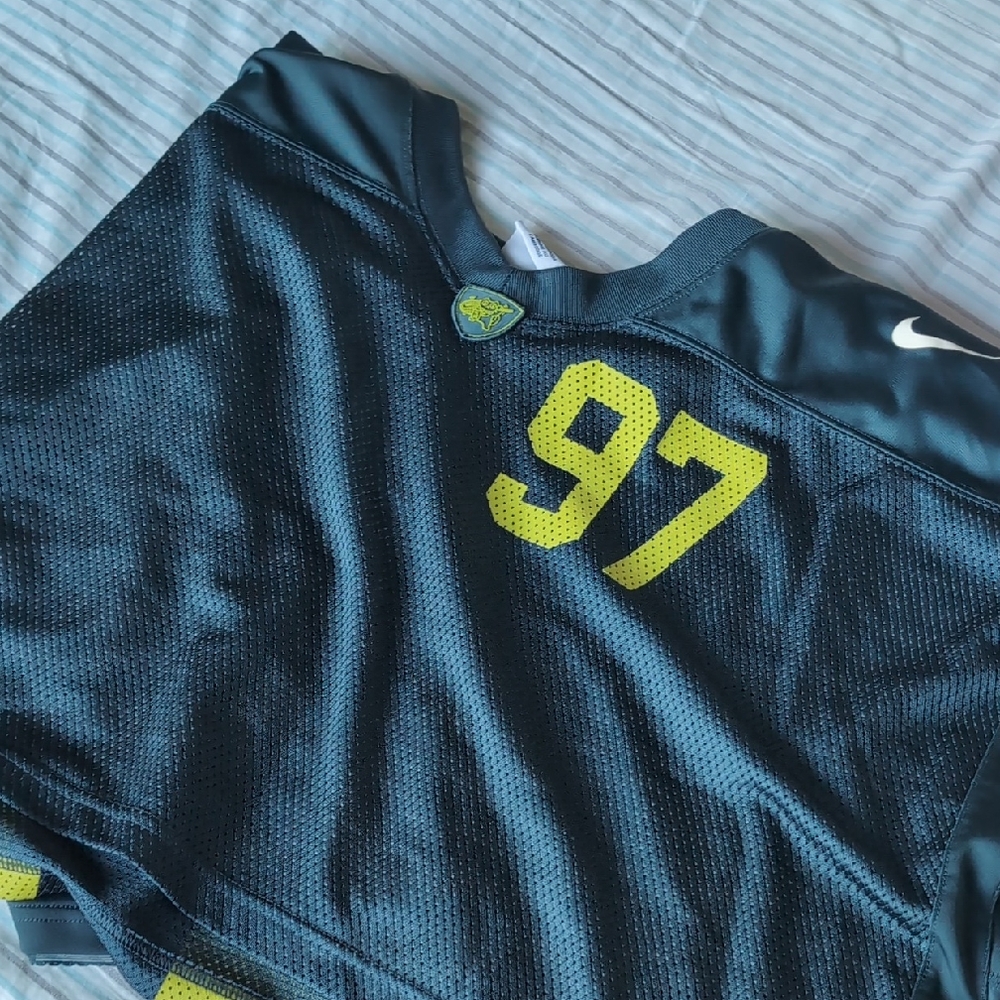 Nike Dark Gray and Yellow Mesh Jersey